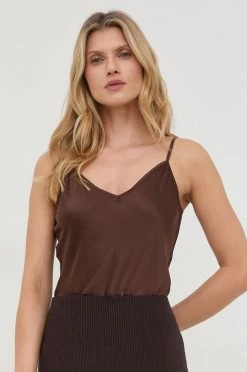 Γυναικεία Αμάνικος Top Marella καφέ