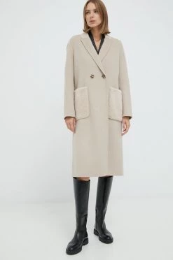 Γυναικεία Παλτά Μάλλινο παλτό Marella μπεζ,