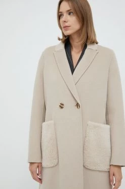 Γυναικεία Παλτά Μάλλινο παλτό Marella μπεζ, -Φτηνός Marella Κατάστημα unnamed file 1195