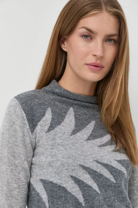 Γυναικεία Χωρίς φερμουάρ Μάλλινο πουλόβερ Marella χρώμα: γκρι, 4 Γυναικεία Χωρίς φερμουάρ Μάλλινο πουλόβερ Marella χρώμα: γκρι, - Image 4