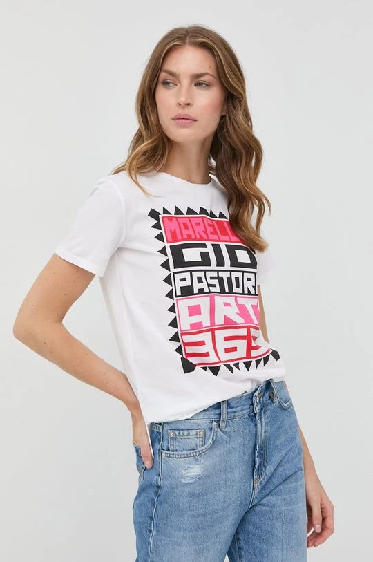 Γυναικεία Κοντομάνικο Βαμβακερό μπλουζάκι Marella άσπρο 1 Γυναικεία Κοντομάνικο Βαμβακερό μπλουζάκι Marella άσπρο