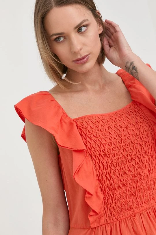 Γυναικεία Μπλούζες Βαμβακερή μπλούζα Marella χρώμα: πορτοκαλί 4 Γυναικεία Μπλούζες Βαμβακερή μπλούζα Marella χρώμα: πορτοκαλί - Image 4