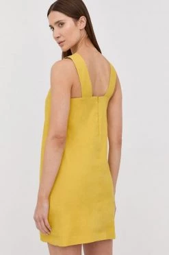 Γυναικεία Φορέματα Λινό φόρεμα Marella κίτρινο, -Φτηνός Marella Κατάστημα unnamed file 1368