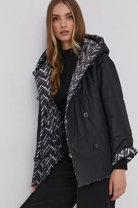 Γυναικεία Κοντά μπουφάν Μπουφάν δυο όψεων Marella χρώμα: μαύρο 2 Γυναικεία Κοντά μπουφάν Μπουφάν δυο όψεων Marella χρώμα: μαύρο - Image 2