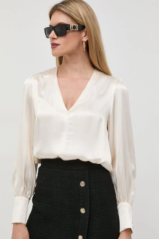 Γυναικεία Μπλούζες Μπλούζα με μείγμα μεταξιού Marella μπεζ 1 Γυναικεία Μπλούζες Μπλούζα με μείγμα μεταξιού Marella μπεζ