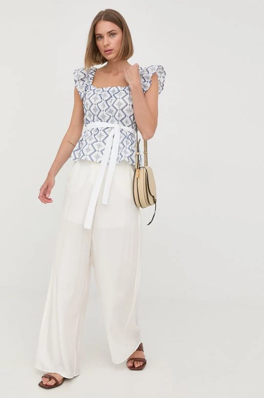 Γυναικεία Μπλούζες Βαμβακερή μπλούζα Marella χρώμα: άσπρο 1 Γυναικεία Μπλούζες Βαμβακερή μπλούζα Marella χρώμα: άσπρο