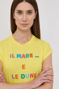 Γυναικεία Κοντομάνικο Βαμβακερό μπλουζάκι Marella κίτρινο -Φτηνός Marella Κατάστημα unnamed file 1625