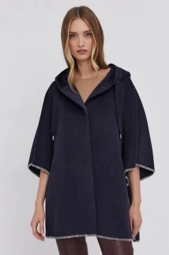 Γυναικεία Παλτά Πόντσο Marella χρώμα: ναυτικό μπλε -Φτηνός Marella Κατάστημα unnamed file 1710