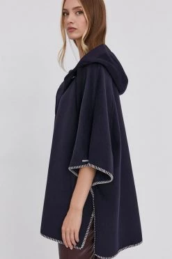 Γυναικεία Παλτά Πόντσο Marella χρώμα: ναυτικό μπλε -Φτηνός Marella Κατάστημα unnamed file 1711