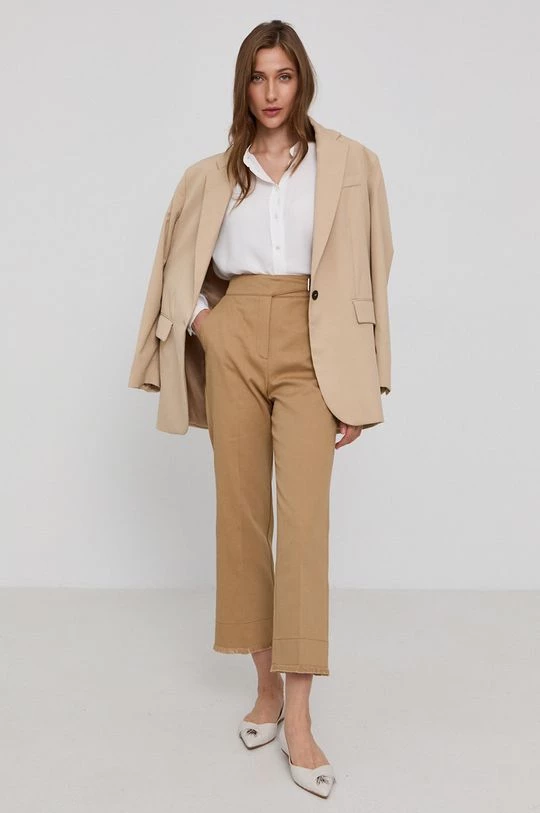 Γυναικεία Υφασμάτινα Παντελόνι Marella χρώμα: μπεζ 2 Γυναικεία Υφασμάτινα Παντελόνι Marella χρώμα: μπεζ - Image 2