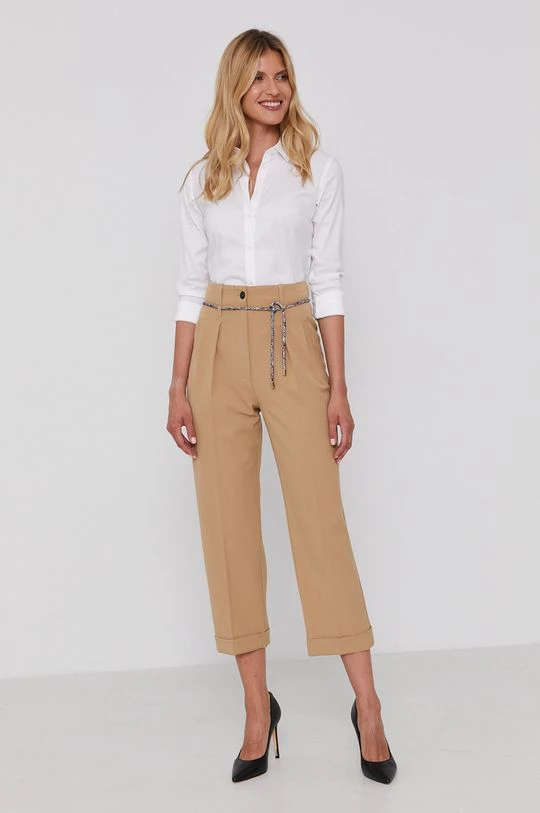 Γυναικεία Υφασμάτινα Παντελόνι Marella χρώμα: μπεζ 2 Γυναικεία Υφασμάτινα Παντελόνι Marella χρώμα: μπεζ - Image 2
