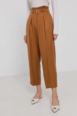 Γυναικεία Υφασμάτινα Παντελόνι Marella χρώμα: καφέ