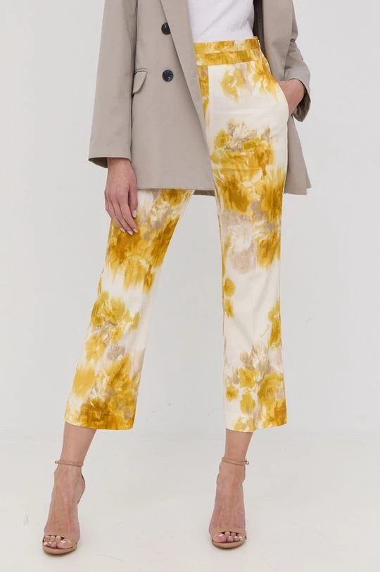 Γυναικεία Υφασμάτινα Παντελόνι Marella κίτρινο, 2 Γυναικεία Υφασμάτινα Παντελόνι Marella κίτρινο, - Image 2