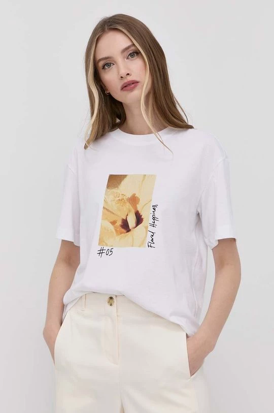 Γυναικεία Κοντομάνικο Βαμβακερό μπλουζάκι Marella άσπρο 4 Γυναικεία Κοντομάνικο Βαμβακερό μπλουζάκι Marella άσπρο - Image 4