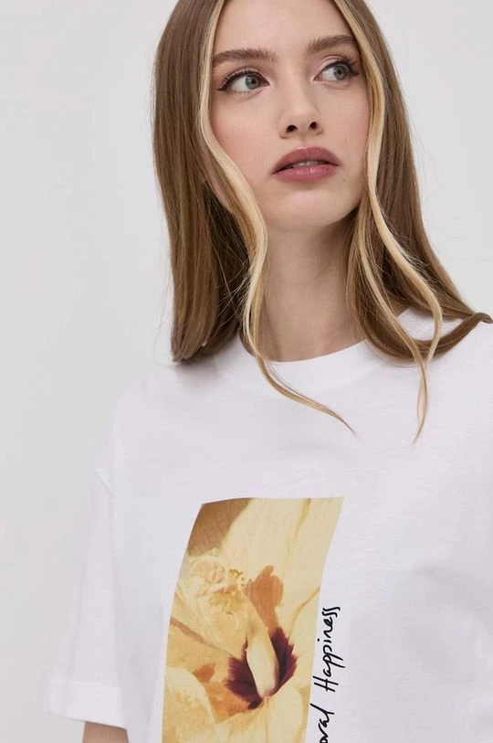 Γυναικεία Κοντομάνικο Βαμβακερό μπλουζάκι Marella άσπρο 5 Γυναικεία Κοντομάνικο Βαμβακερό μπλουζάκι Marella άσπρο - Image 5