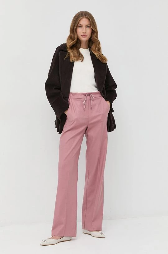 Γυναικεία Υφασμάτινα Παντελόνι από μείγμα μαλλιού Marella ροζ, 2 Γυναικεία Υφασμάτινα Παντελόνι από μείγμα μαλλιού Marella ροζ, - Image 2