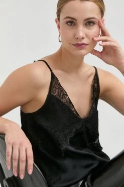 Γυναικεία Αμάνικος Τοπ από συνδιασμό μεταξιού Marella μαύρο