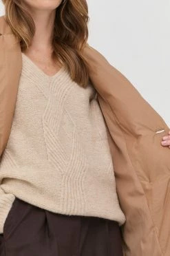 Γυναικεία Γιλέκα Αμάνικο από πούπουλα Marella χρώμα: καφέ -Φτηνός Marella Κατάστημα unnamed file 84